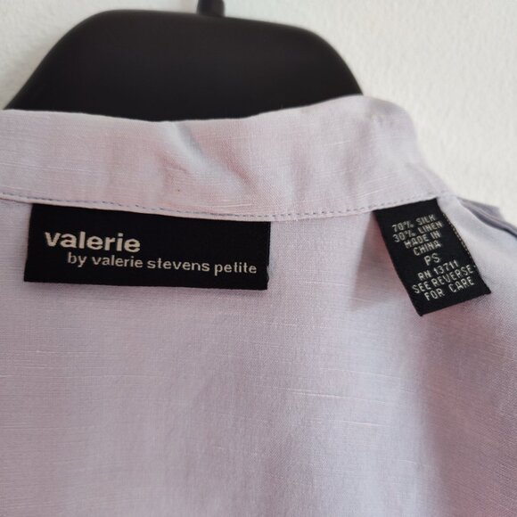 Ladies SZ PS Valerie Stevens Violet Linen Blend Blouse - Picture 3 of 3
